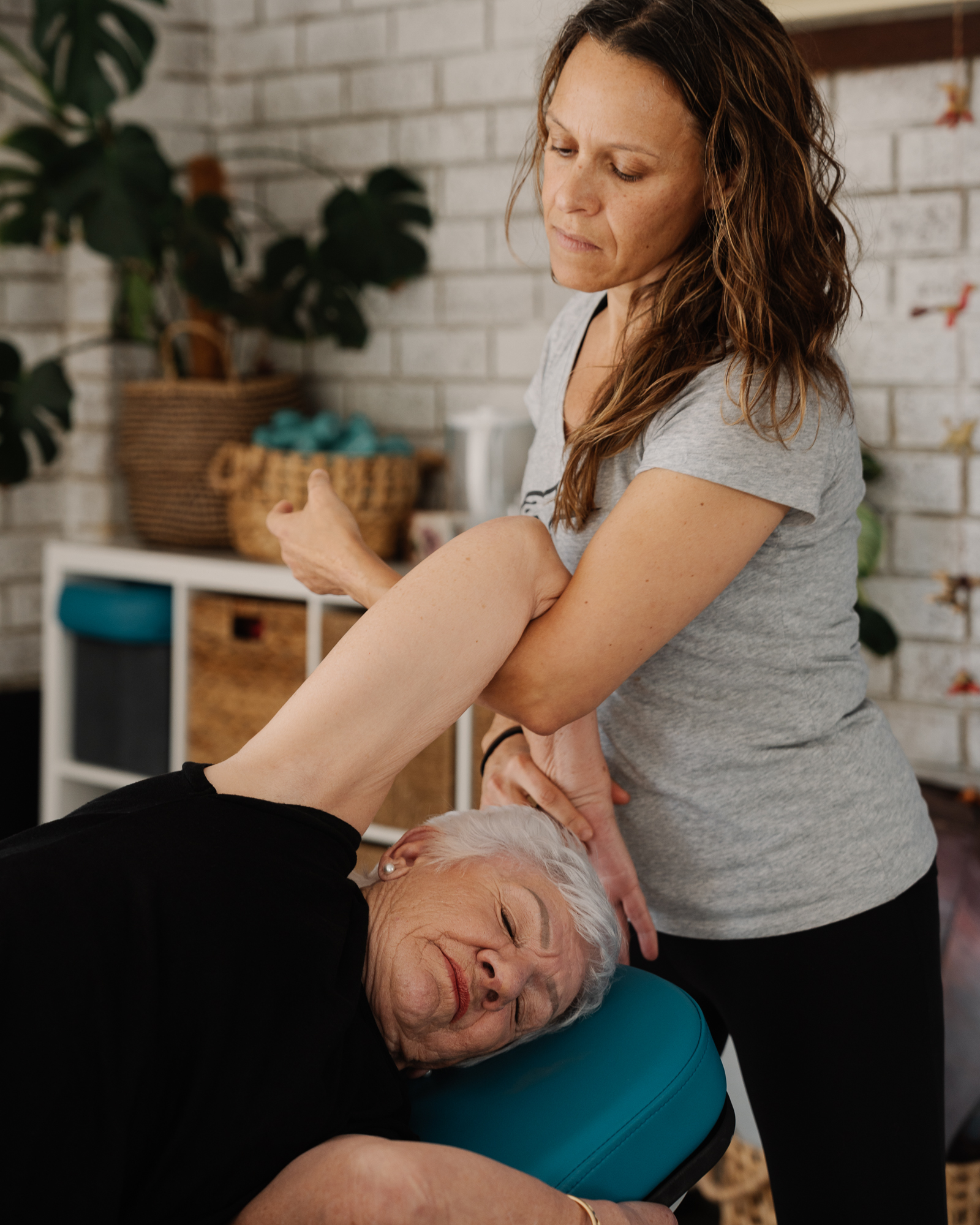 Stretch Therapist stretching a clients arm